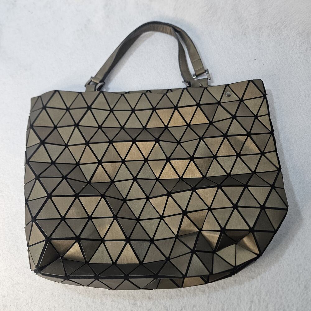 Origami Geometric Brown Tote Shape Shift Triangle Unique Eclectic